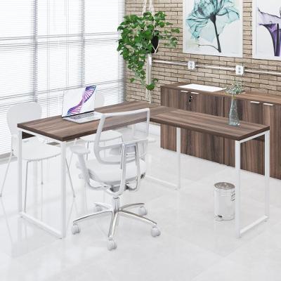 Mesa Em L Office 135x150x75cm Kuadra Nogal - Est.branca