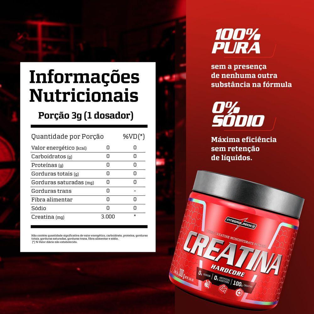 Creatina Monohidratada Integralmedica 300g Neutro - 3