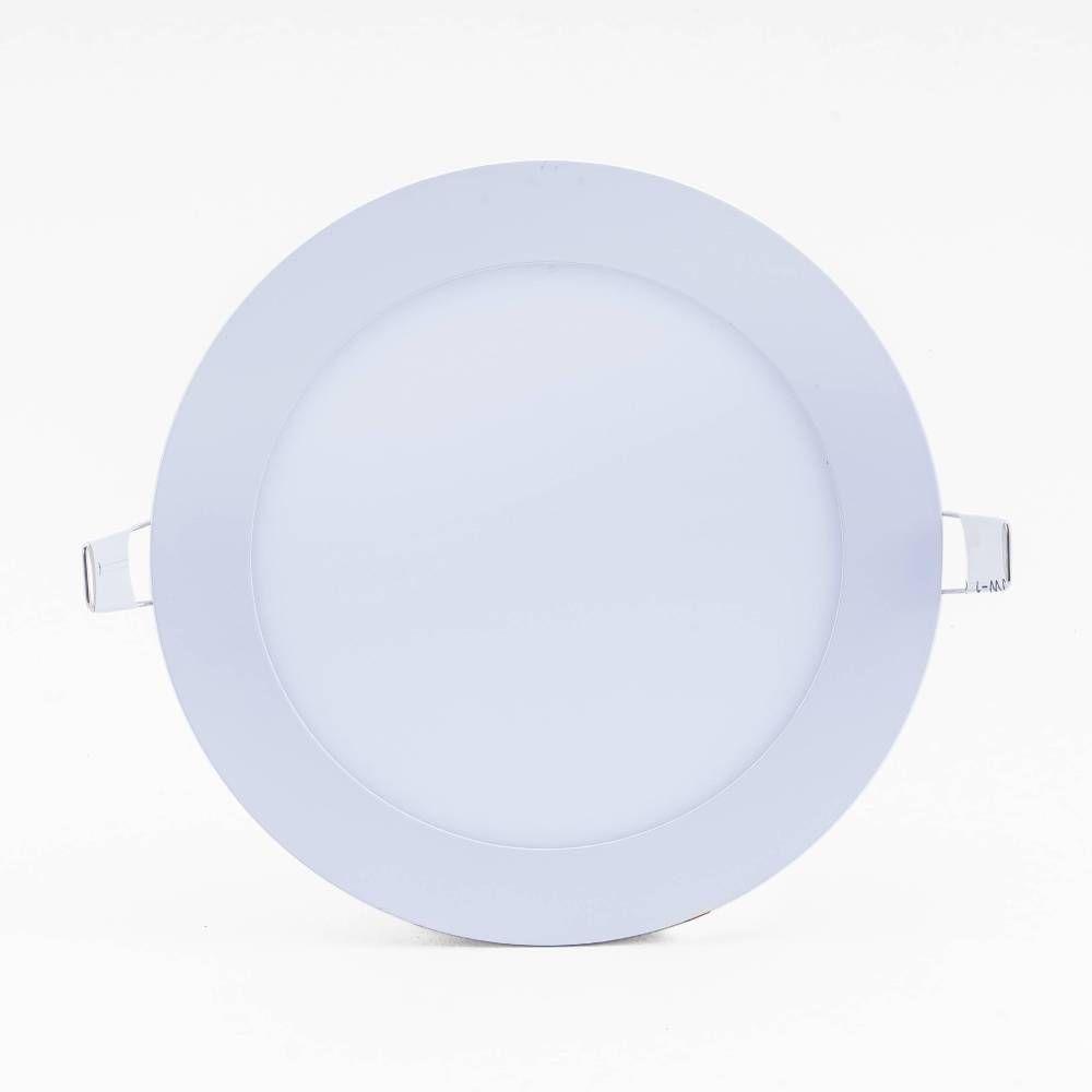 Plafon Led Slim 18w Redondo Embutir 3000k Branco Quente Bivolt - Unidade - 1