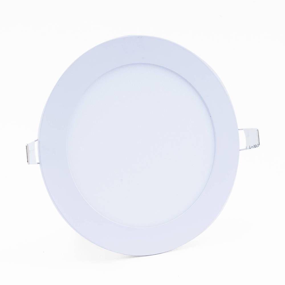Plafon Led Slim 18w Redondo Embutir 3000k Branco Quente Bivolt - Unidade - 2