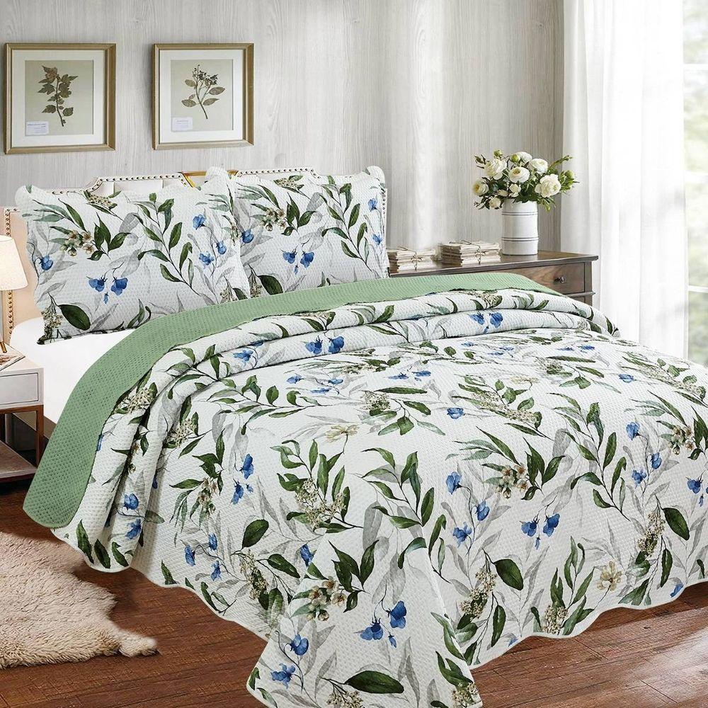 Kit Cobre Leito Casal + 2 Porta-travesseiros Capri Maria - 1