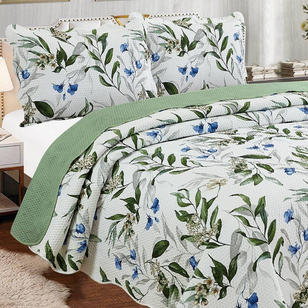 Kit Cobre Leito Casal + 2 Porta-travesseiros Capri Maria - 2