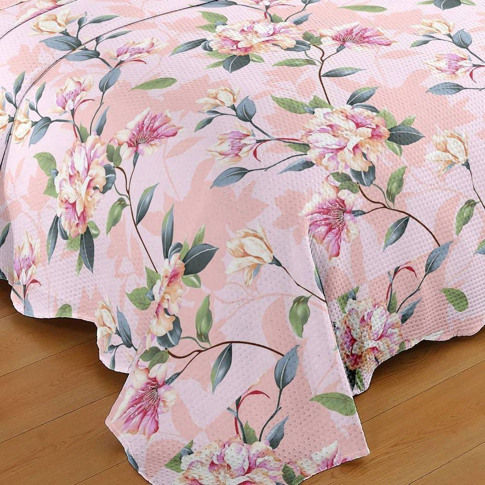 Kit Cobre Leito Casal + 2 Porta-travesseiros Capri Erika - 3