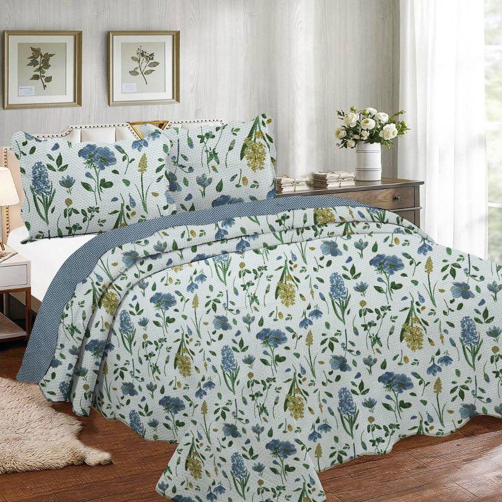 Kit Cobre Leito Queen + 2 Porta-travesseiros Capri Marina - 1