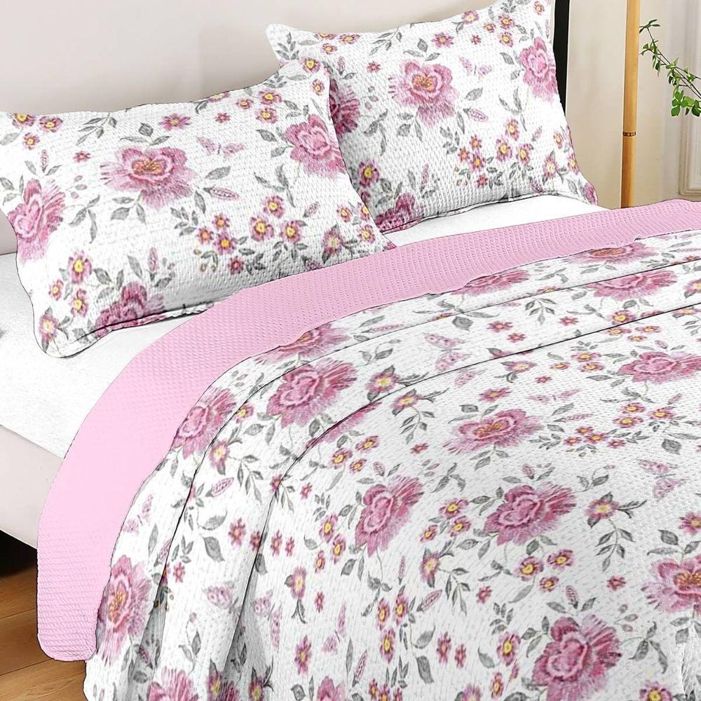 Kit Cobre Leito Casal + 2 Porta-travesseiros Capri Bianca - 2