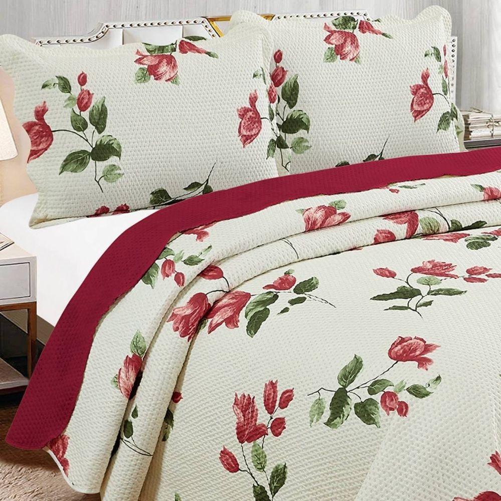 Kit Cobre Leito Casal + 2 Porta-travesseiros Capri Bruna - 2