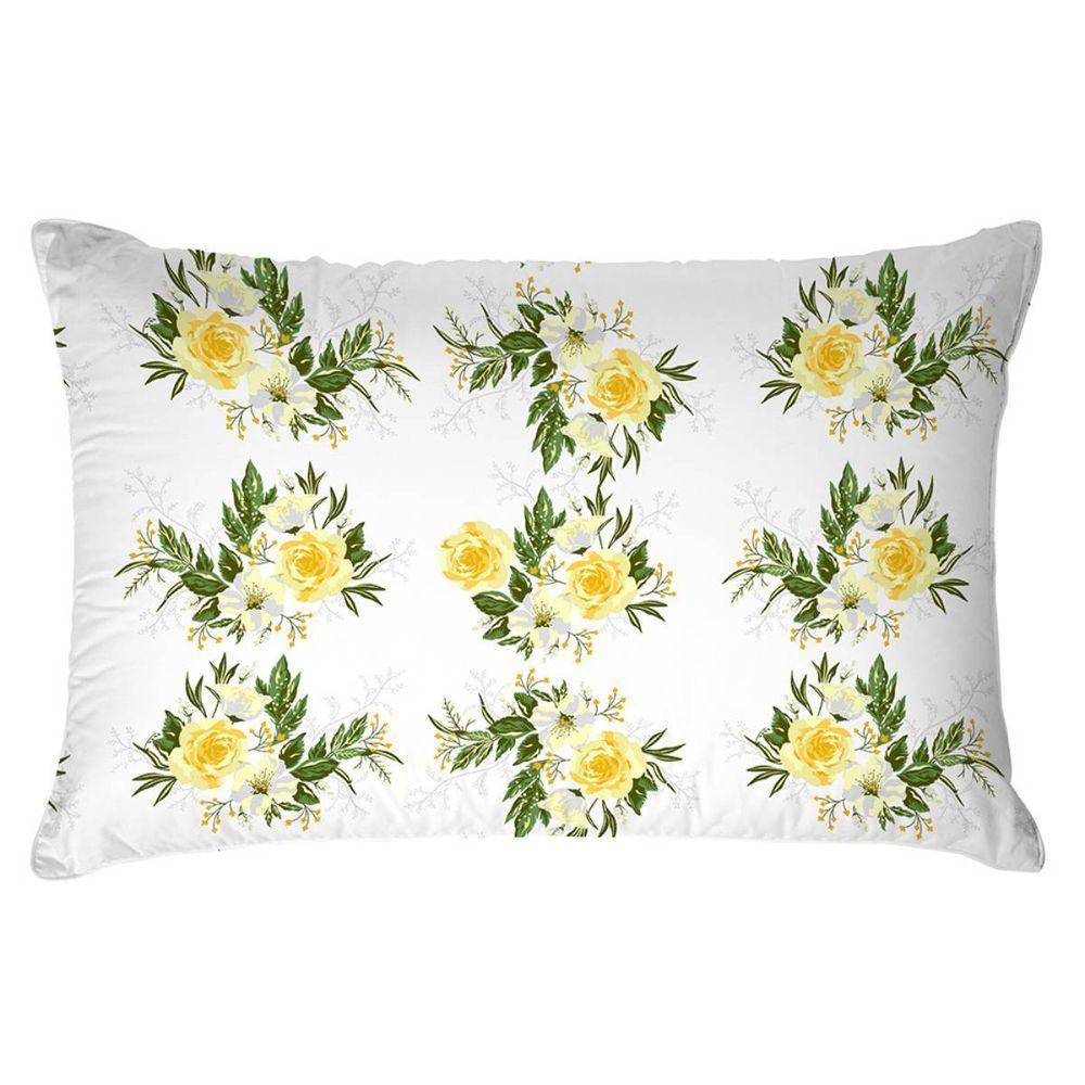 Fronha Premium Plus 100% Algodão 50cm X 70cm Yellow Roses - 1