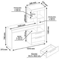 Mesa Para Computador Office Kokai Branco - Moveisaqui - 5