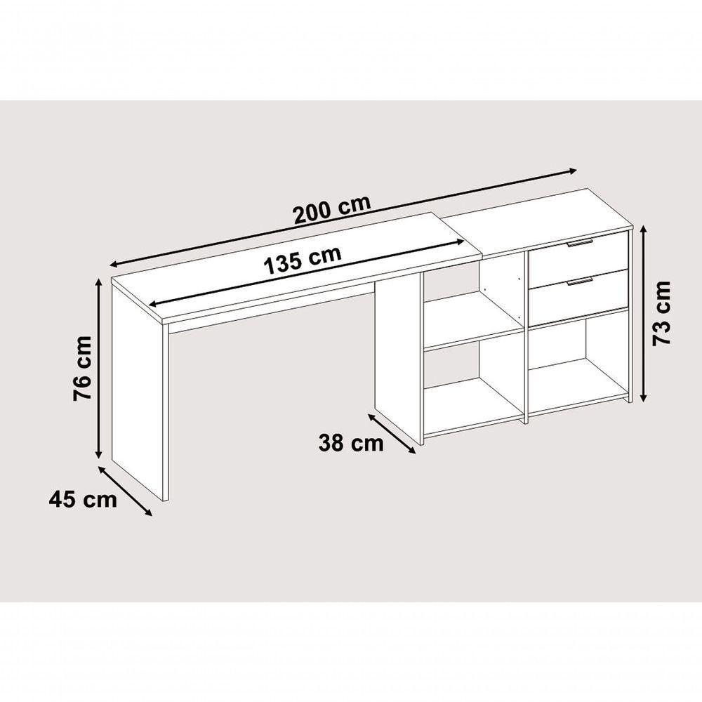 Mesa Para Computador Office Nt 2060 Branco - Notável - 6