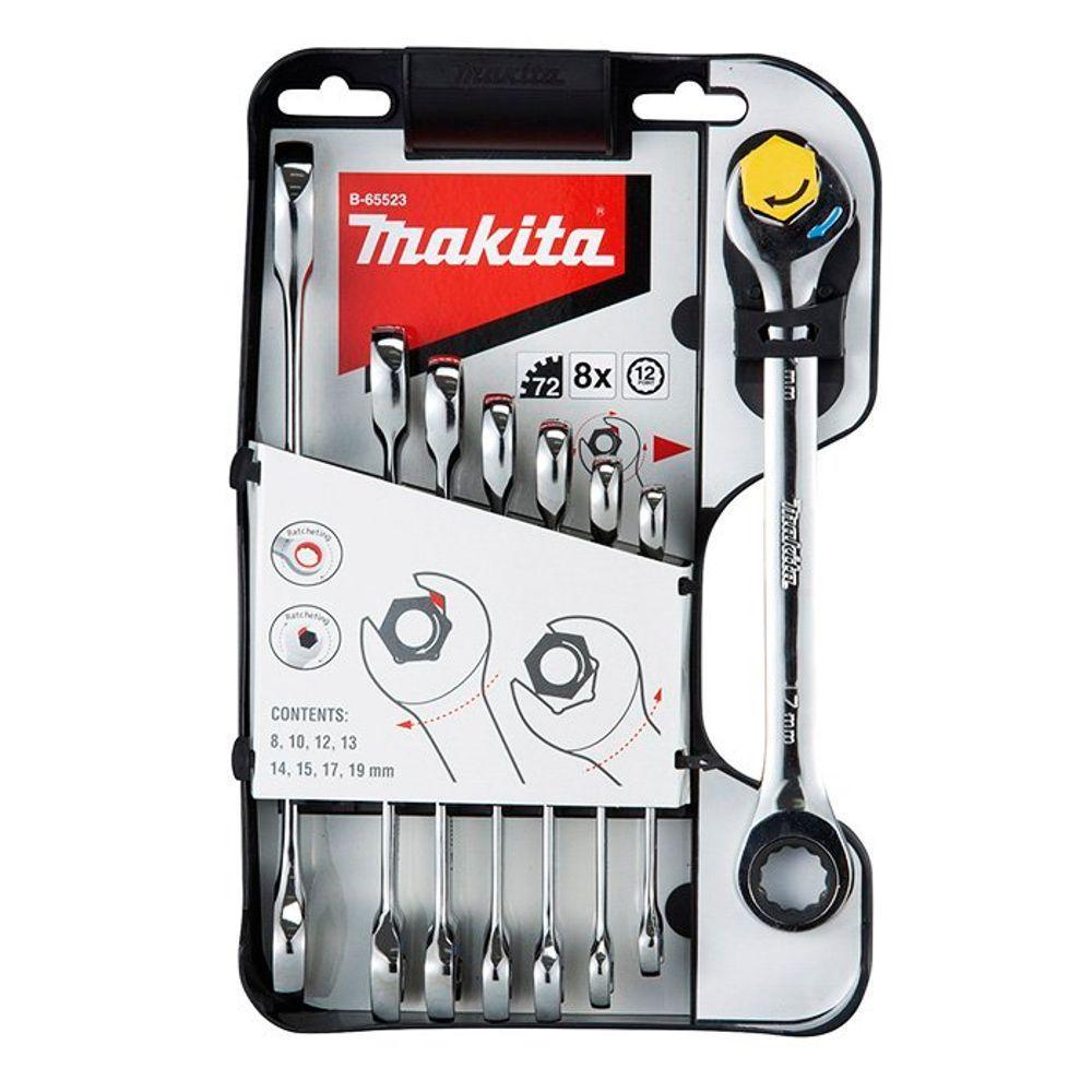 Jogo De Chaves Combinadas Catraca Speedy 8-19mm 8 Peças Makita B-65523 – Resistente E Profissional - 1