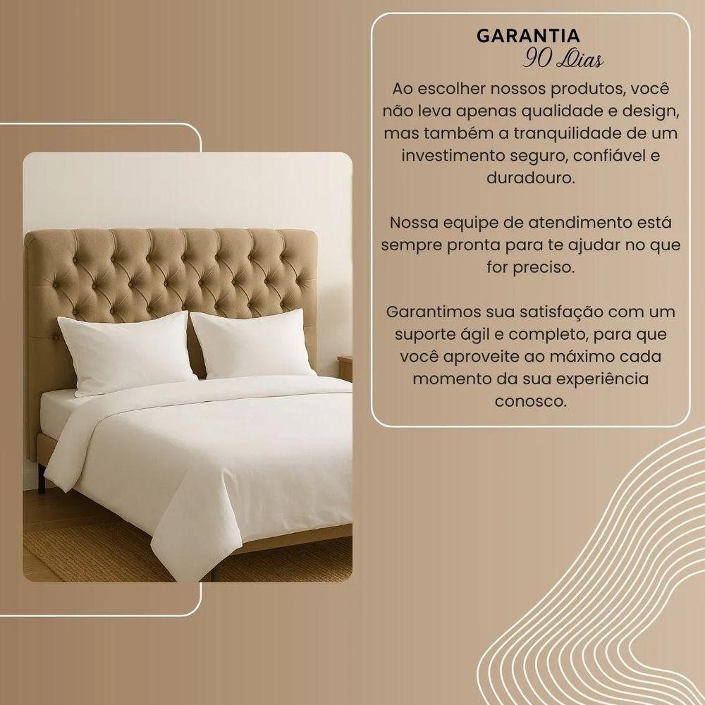 Cabeceira Cama Box Casal King Size 195cm Valentina Estofada Cinza - 4