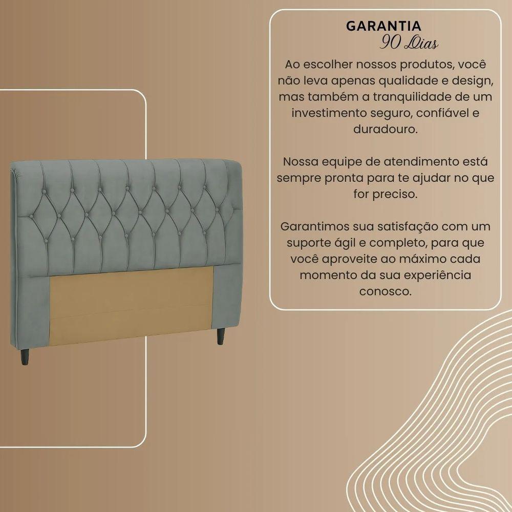 Cabeceira Cama Box Casal King Size 195cm Eloá Estofada Suede Premium Bege - 4