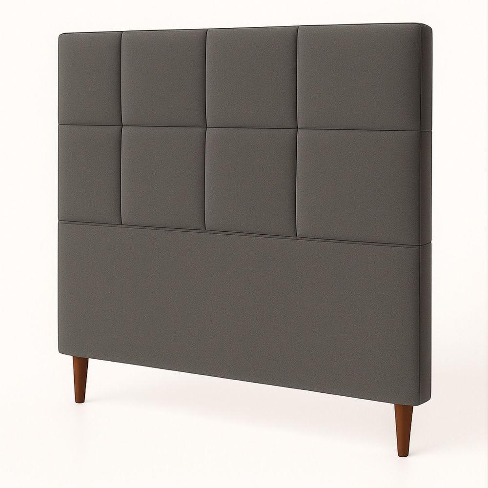 Cabeceira Cama Box Casal King Size 195cm Elena Estofada Cinza - 1