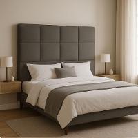 Cabeceira Cama Box Casal King Size 195cm Elena Estofada Cinza - 2