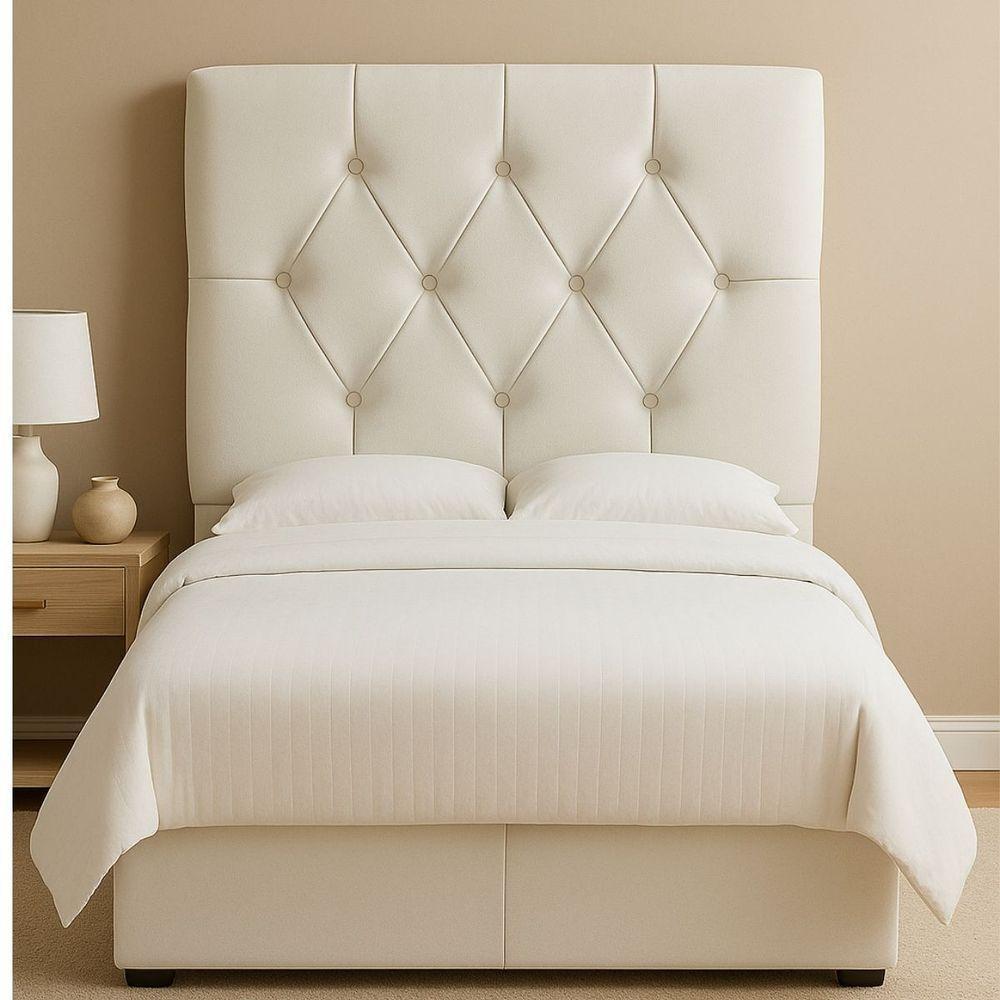 Cabeceira Cama Box Casal King Size 195cm Eloá Estofada Suede Premium Branco - 2