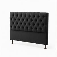 Cabeceira Cama Box Casal King Size 190cm Valentina Estofada Preto - 1