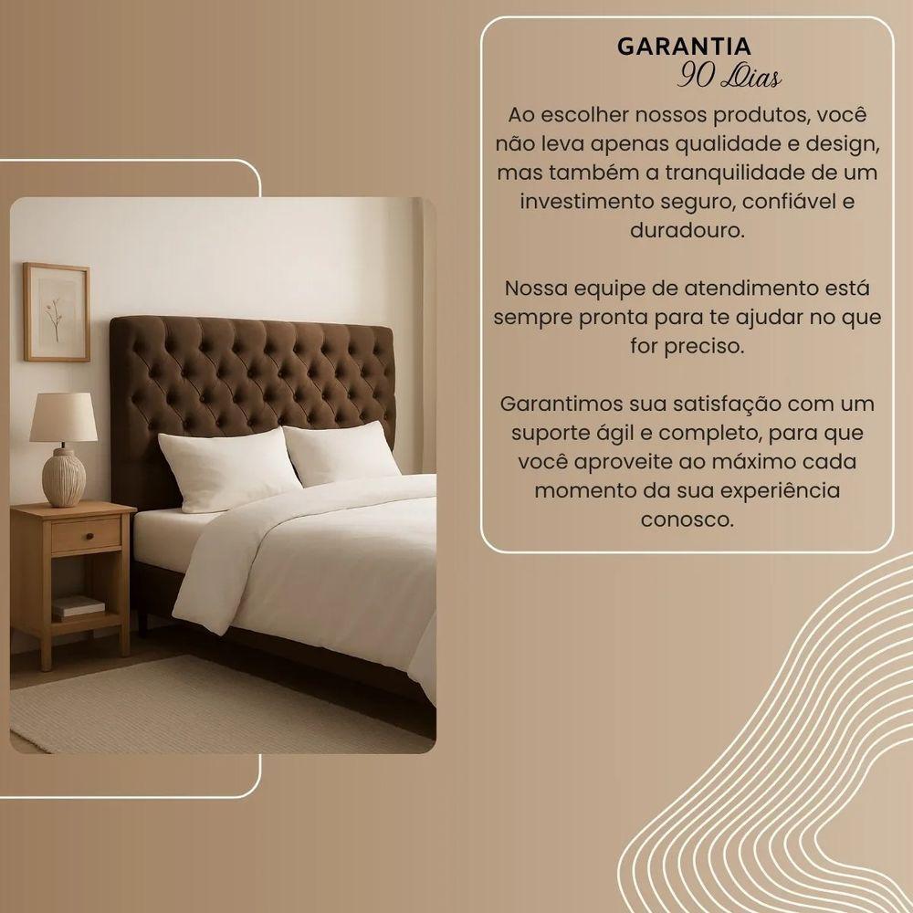 Cabeceira Cama Box Casal King Size 190cm Valentina Estofada Marrom - 2