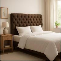 Cabeceira Cama Box Casal King Size 190cm Valentina Estofada Marrom