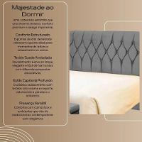 Cabeceira Cama Box Casal 140cm Eloá Estofada Suede Veludo Premium Branco