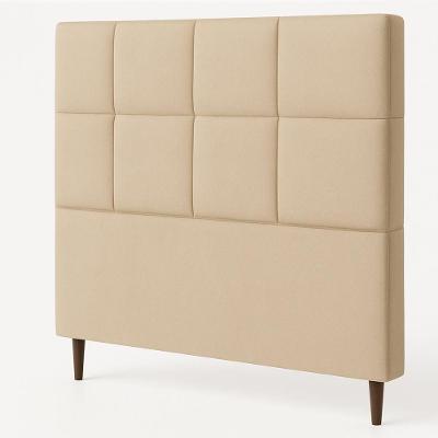 Cabeceira Cama Box Casal King Size 195cm Elena Estofada Bege