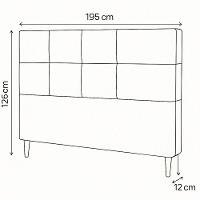 Cabeceira Cama Box Casal King Size 195cm Elena Estofada Bege - 5
