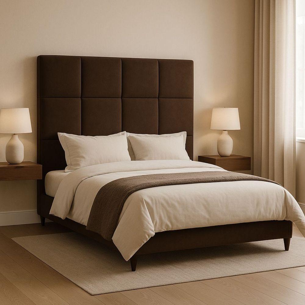 Cabeceira Cama Box Casal 140cm Elena Estofada Marrom - 2