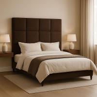 Cabeceira Cama Box Casal 140cm Elena Estofada Marrom - 2