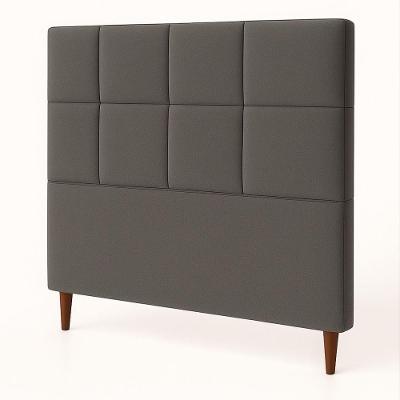 Cabeceira Cama Box Casal King Size 190cm Elena Estofada Cinza