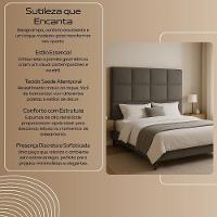 Cabeceira Cama Box Casal King Size 190cm Elena Estofada Cinza - 3