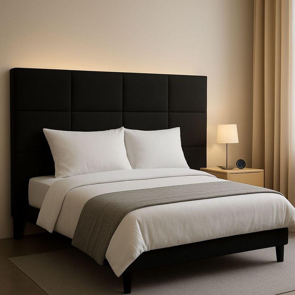 Cabeceira Cama Box Casal King Size 190cm Elena Estofada Preto - 2
