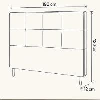 Cabeceira Cama Box Casal King Size 190cm Elena Estofada Vermelho - 5