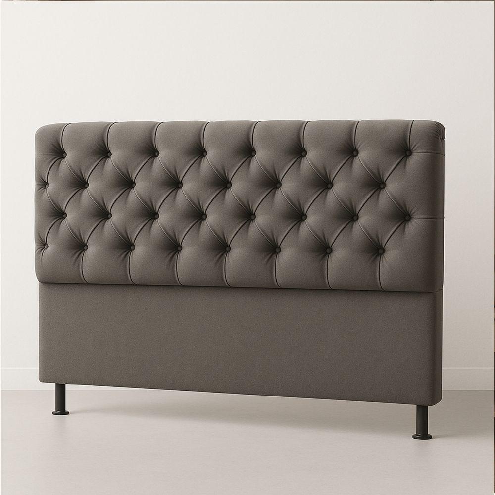 Cabeceira Cama Box Casal Queen Size 160cm Valentina Estofada Cinza - 1