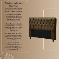 Cabeceira Cama Box Casal Queen Size 160cm Eloá Estofada Suede Veludo Premium Bege - 3