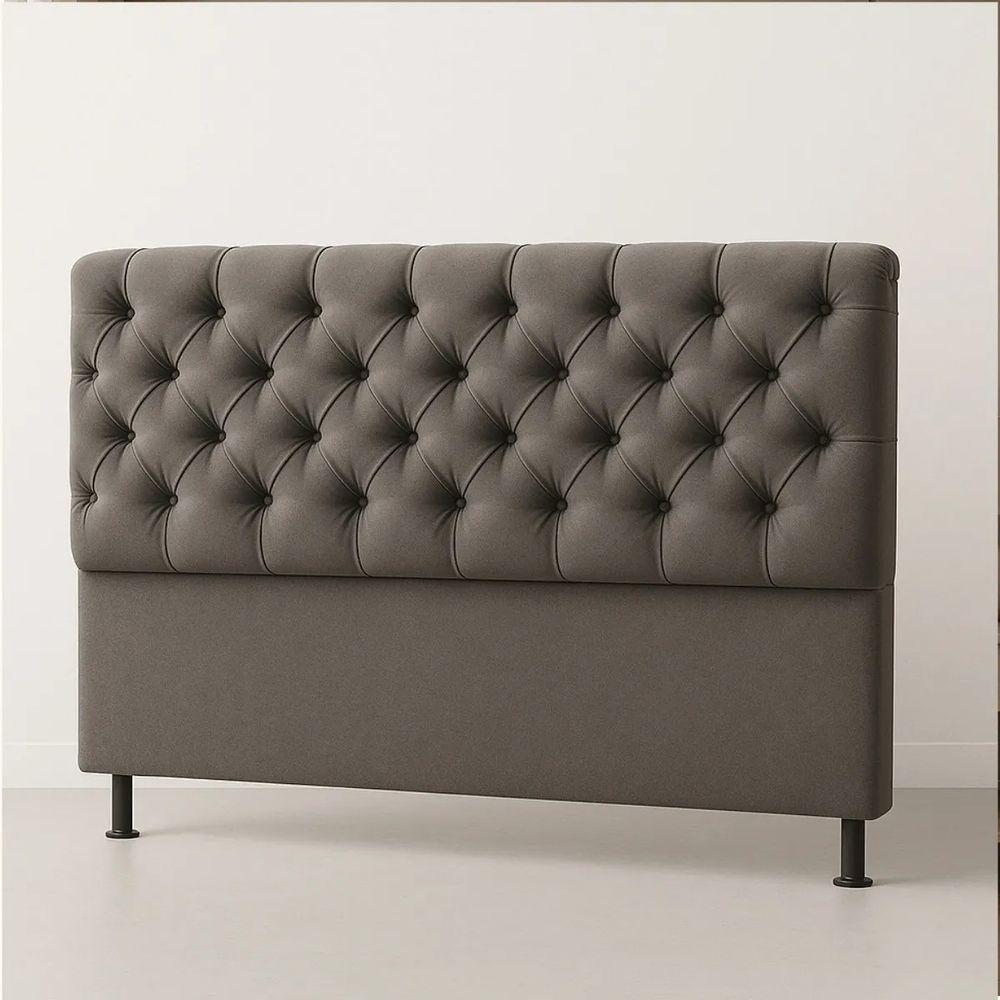 Cabeceira Cama Box Casal 140cm Valentina Estofada Cinza - 1