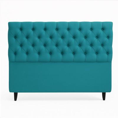 Cabeceira Cama Box Casal 140cm Valentina Estofada Ciano Escuro