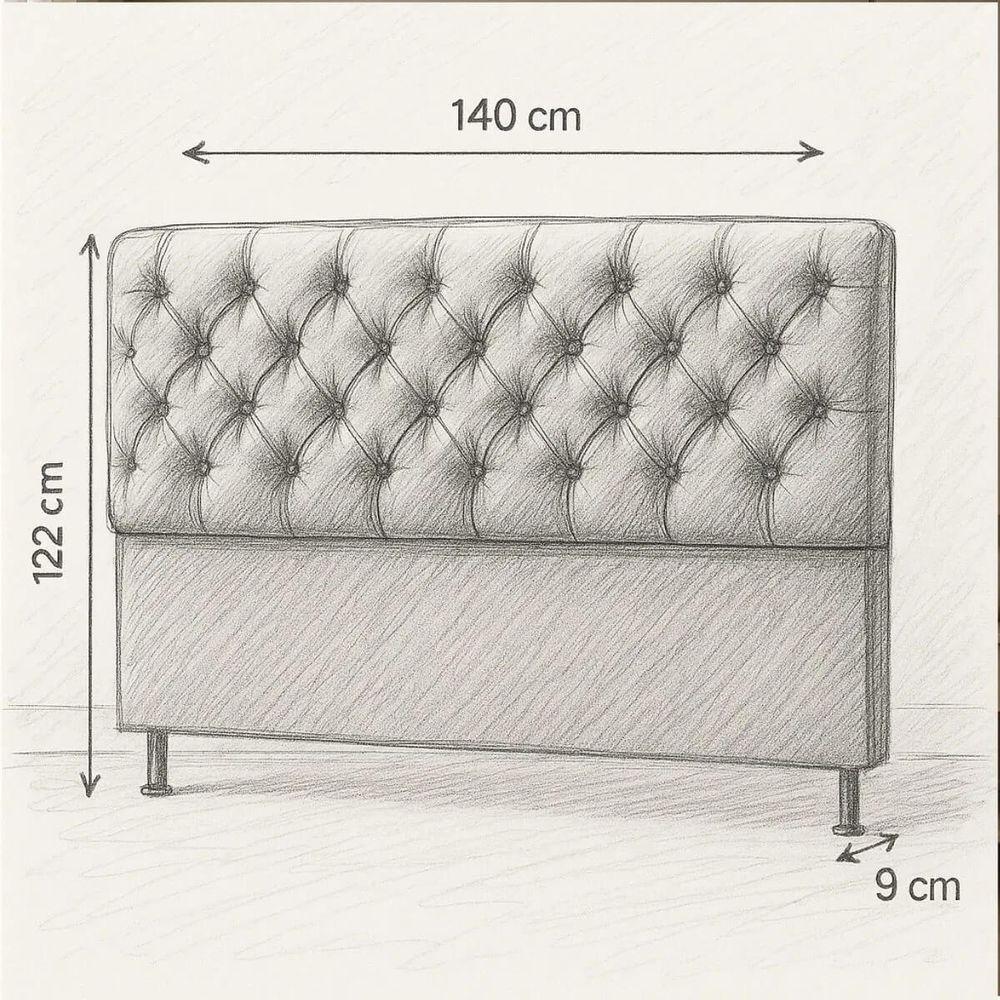 Cabeceira Cama Box Casal 140cm Valentina Estofada Marrom - 5
