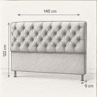 Cabeceira Cama Box Casal 140cm Valentina Estofada Marrom - 5