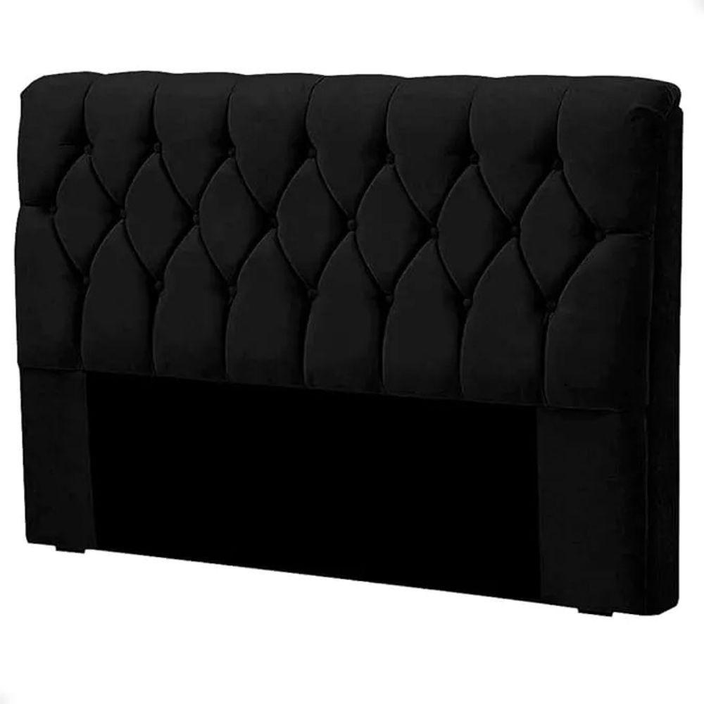 Cabeceira Cama Box Casal King Size 190cm Eloá Estofada Premium Preto - 1
