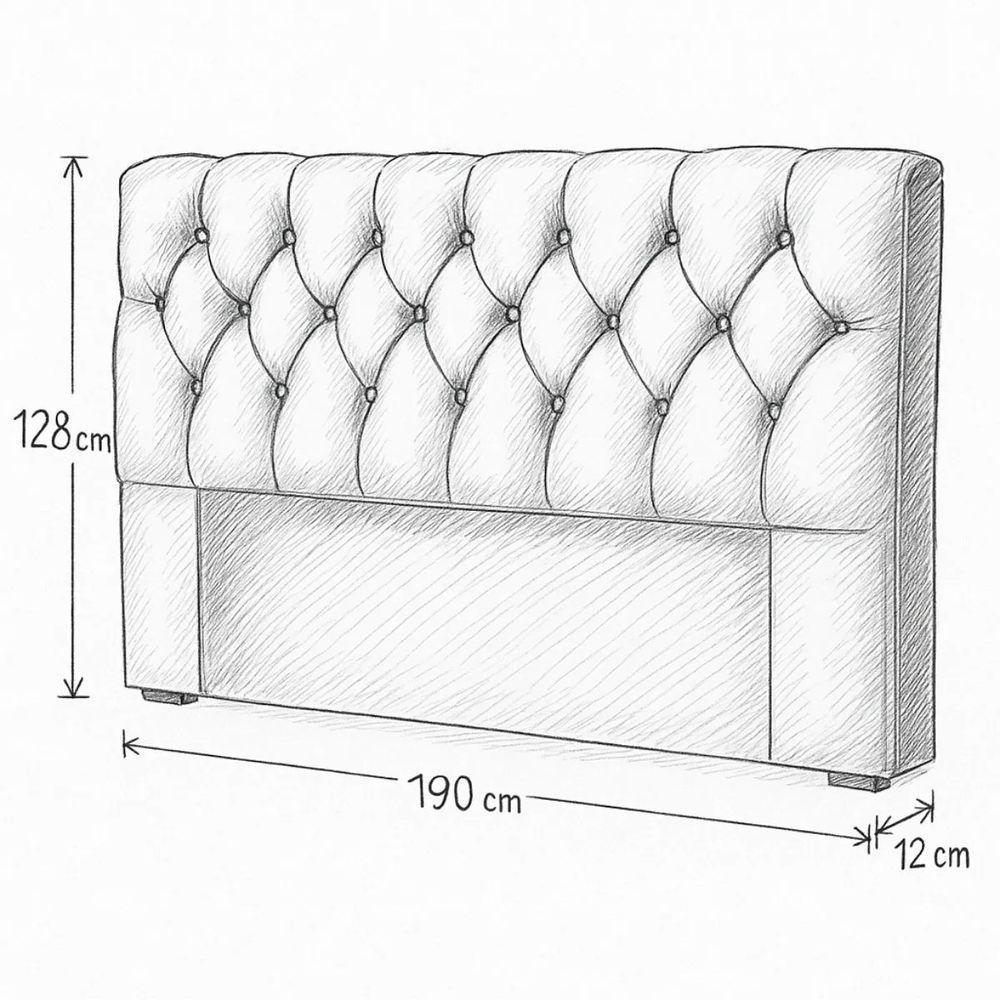 Cabeceira Cama Box Casal King Size 190cm Eloá Estofada Premium Preto - 5