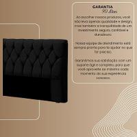 Cabeceira Cama Box Casal King Size 190cm Eloá Estofada Premium Preto
