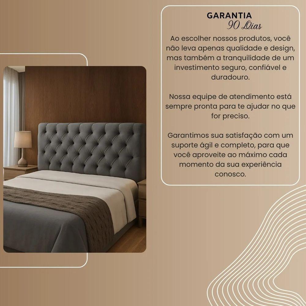Cabeceira Cama Box Casal 140cm Valentina Estofada Preto - 4