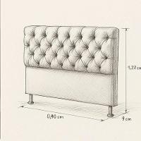 Cabeceira Cama Box Solteiro 90cm Valentina Estofada Vermelho - 5