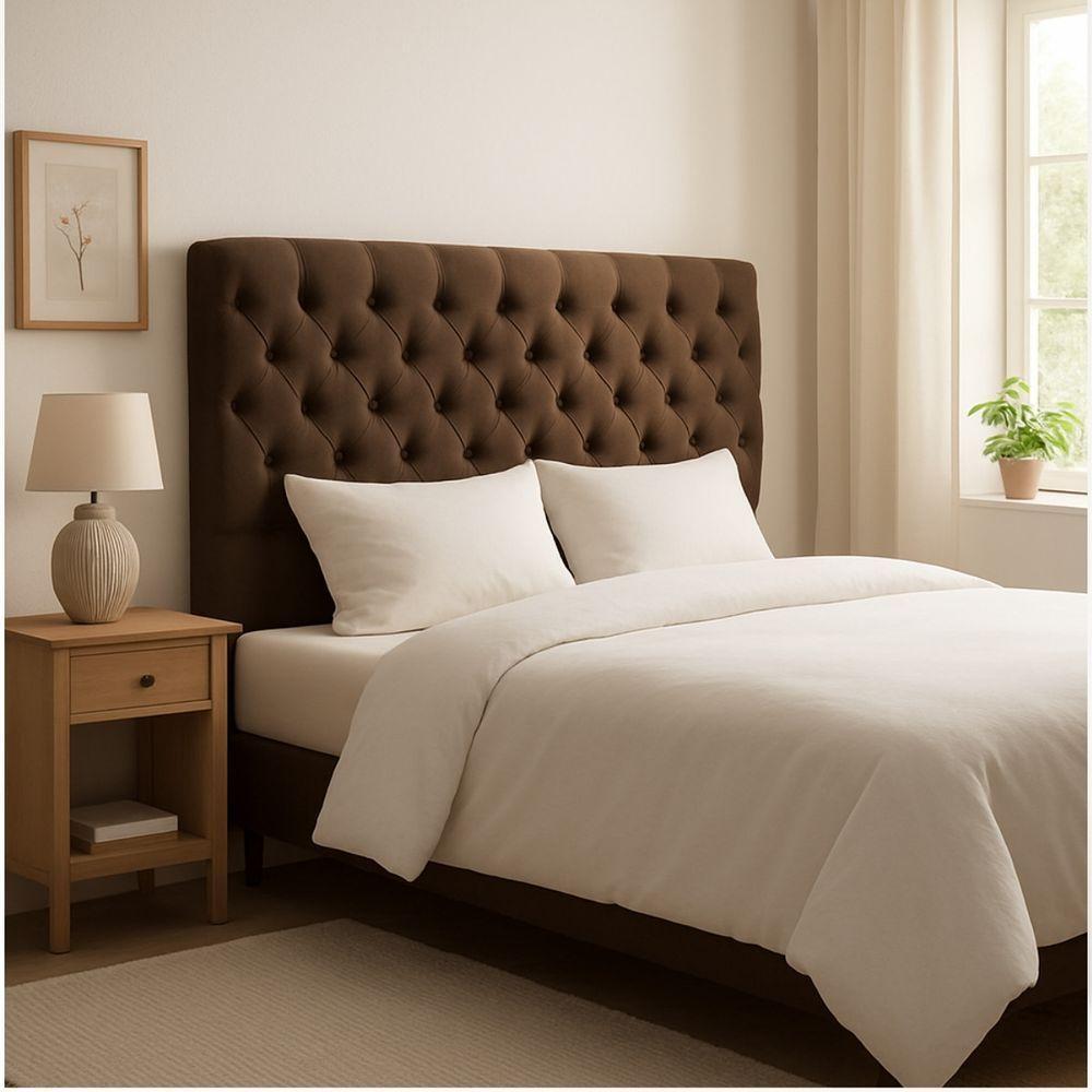 Cabeceira Cama Box Solteiro 90cm Valentina Estofada Marrom - 2