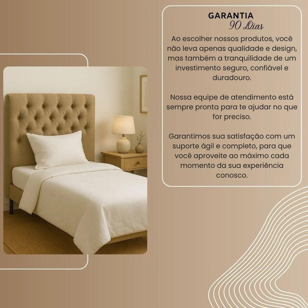 Cabeceira Cama Box Solteiro 90cm Valentina Estofada Marrom - 4