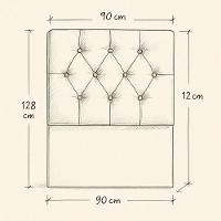 Cabeceira Cama Box Solteiro 90cm Eloá Estofada Suede Marrom - 5