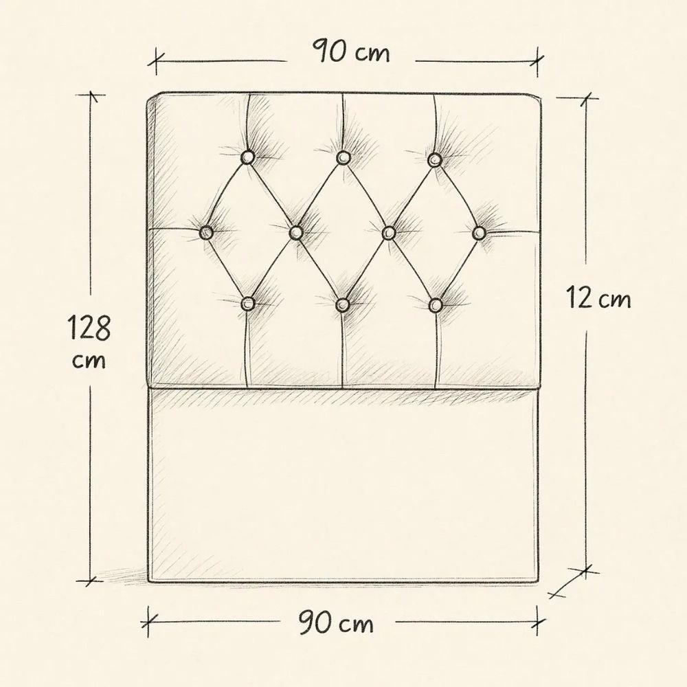 Cabeceira Cama Box Solteiro 90cm Eloá Estofada Suede Bege - 3