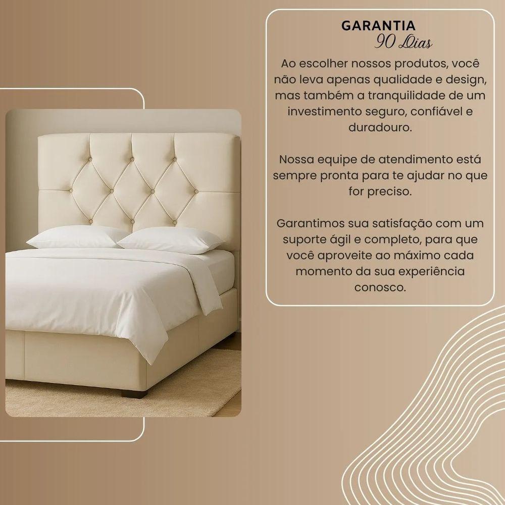 Cabeceira Cama Box Solteiro 90cm Eloá Estofada Suede Preto - 4