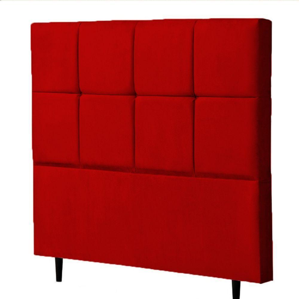 Cabeceira Cama Box Solteiro 90cm Elena Estofada Vermelho - 1
