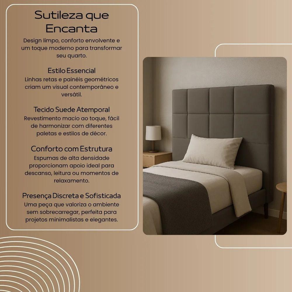 Cabeceira Cama Box Solteiro 90cm Elena Estofada Vermelho - 3