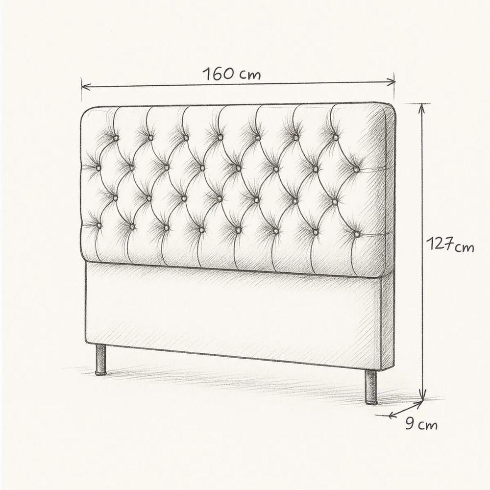 Cabeceira Cama Box Casal Queen Size 160cm Valentina Estofada Marrom - 5